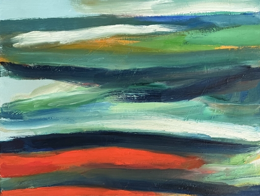 Das rote Feld, 46x61cm, 2022